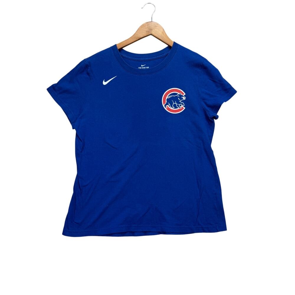 Javier Baez Chicago Cubs #9 MLB Baseball Blue Nike Jersey T Shirt Women's M